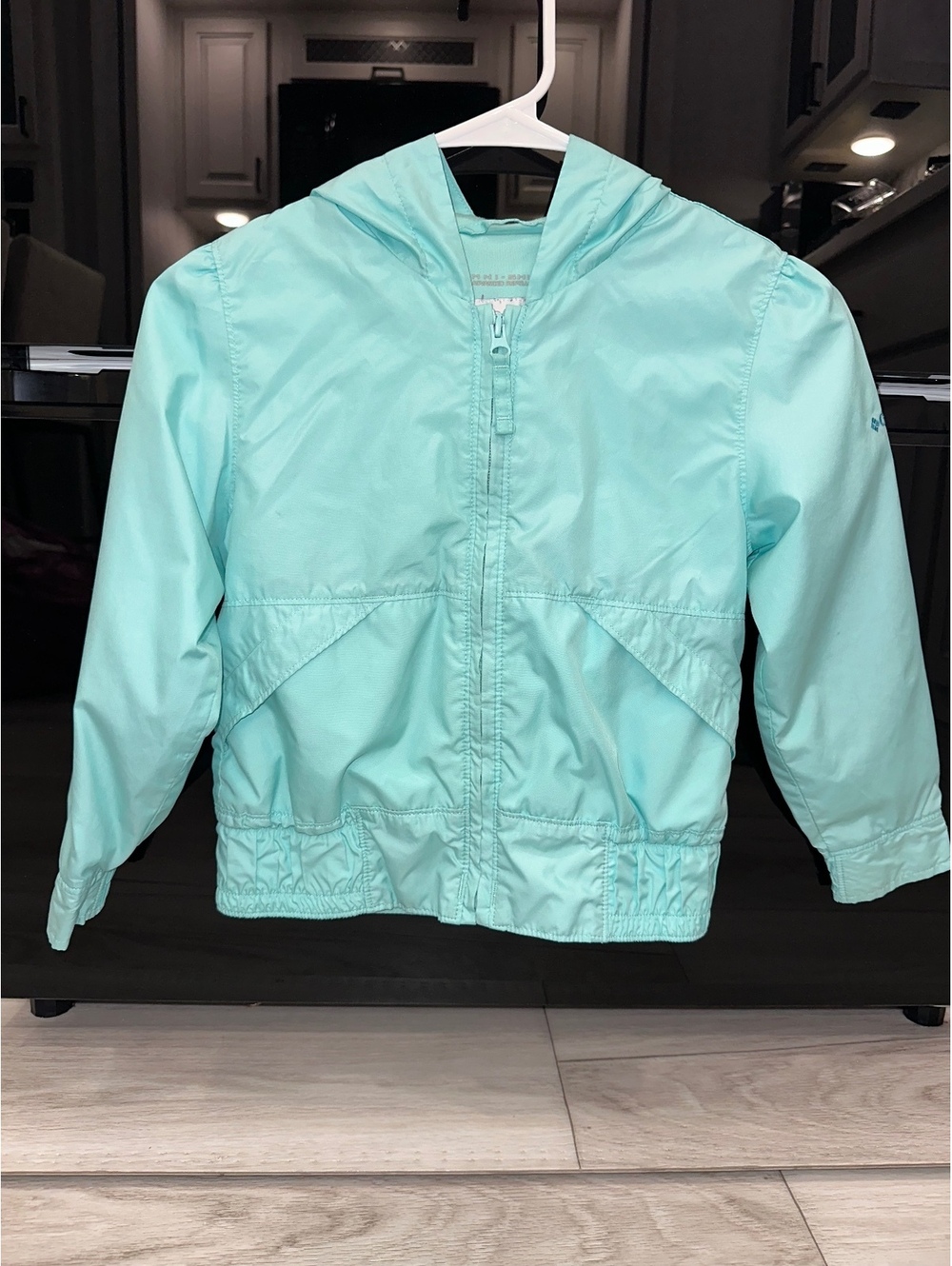 Columbia Kids' Aqua Blue Omni-Shield Hooded Windbreaker Jacket Size 6/6X